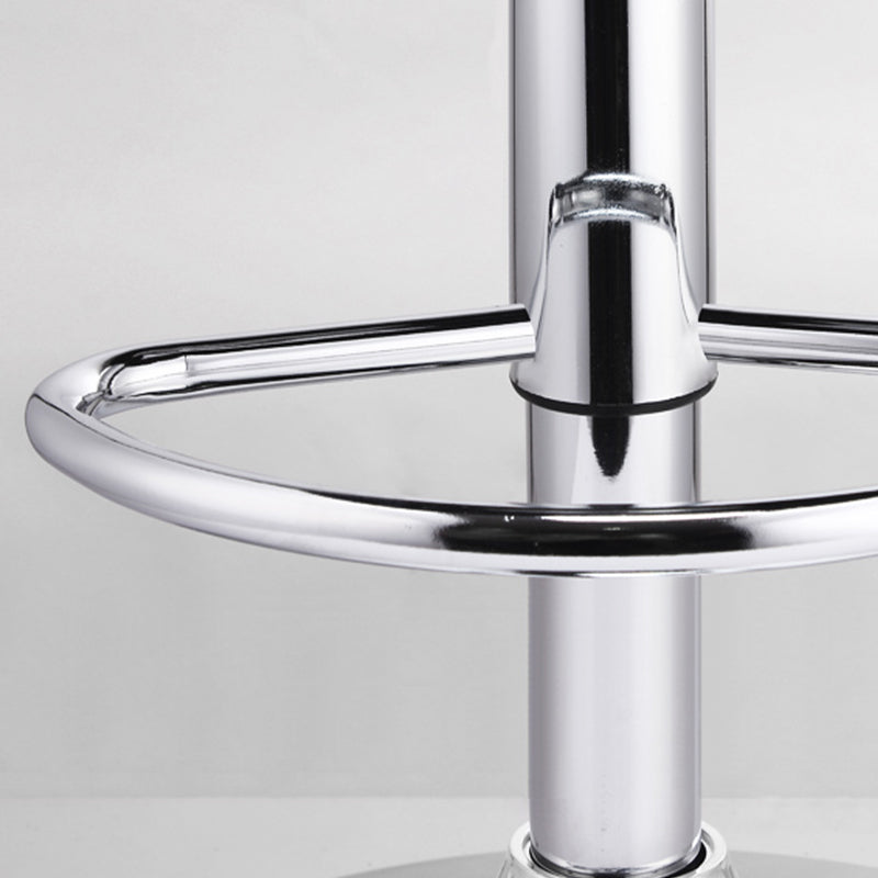 Modern Adjustable Height Swivel Plastic Low Back Bar Stool with Footrest