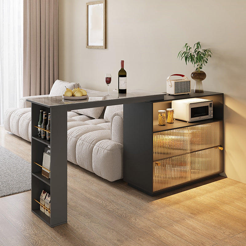 Modern 1/2/3 Pieces Stone Rectangular Bar Table Set for Living Room