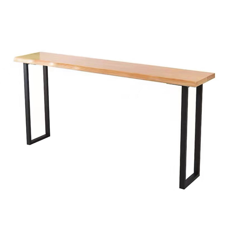 Modern Rectangle Sled Base Solid Wood Bar Table for Kitchen Dining Room