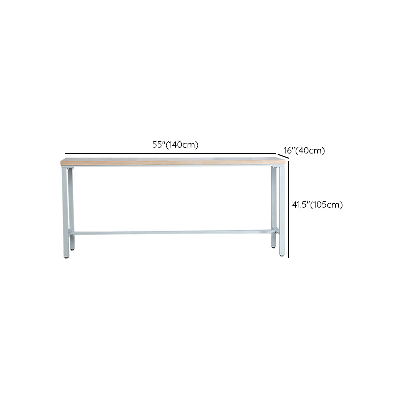 Modern Solid Wood Rectangle Trestle Base Bar Table for Kitchen Dining Room