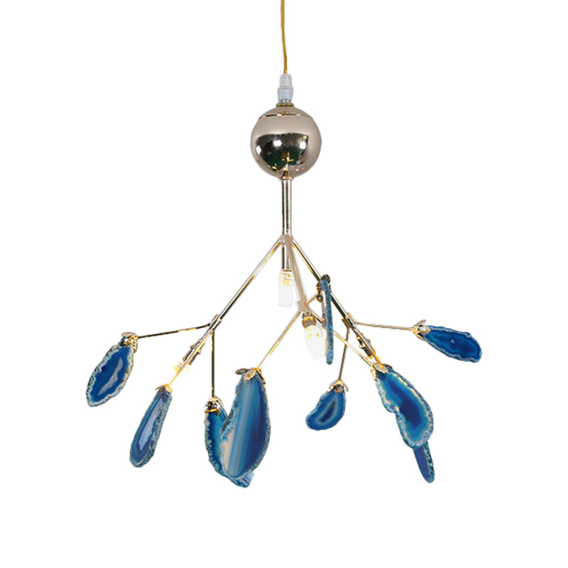 Moderne stijl vuurvliegplafond hanglamp lamp agaat 4/16 lichten woonkamer kroonluchter verlichting in blauw/groen