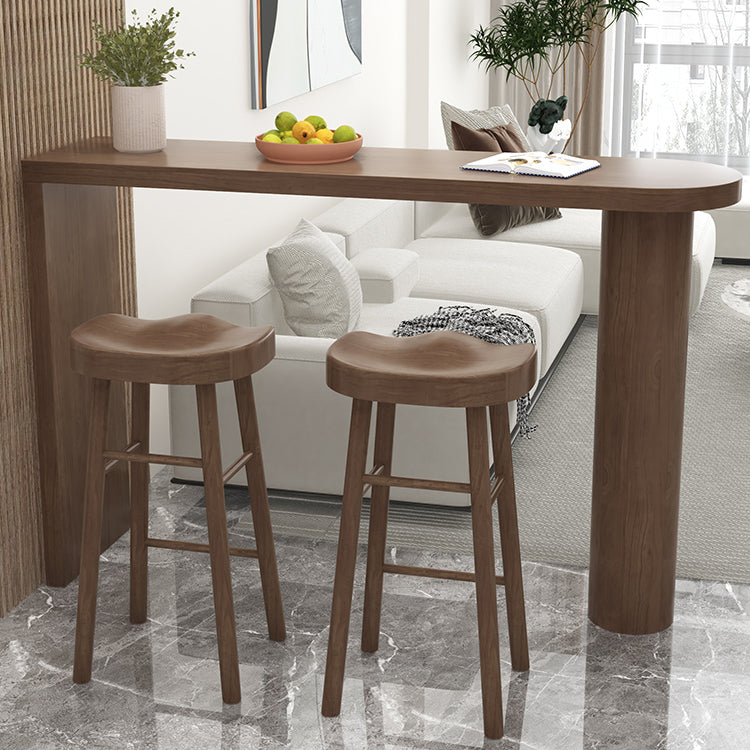 Modern Living Room Solid Wood Double pedestal Bar Dining Table