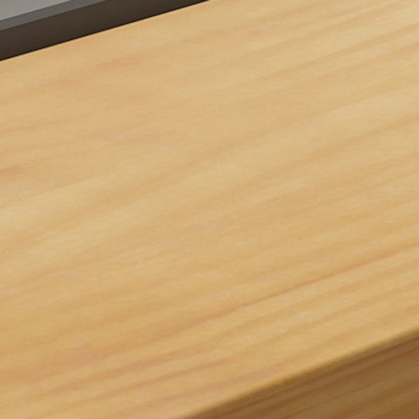 Kitchen Natural Finish Solid Wood Pub Table with Black Metal Frame