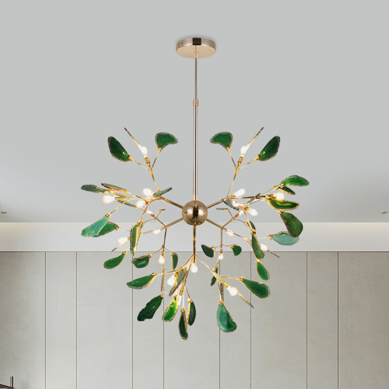 Moderne stijl vuurvliegplafond hanglamp lamp agaat 4/16 lichten woonkamer kroonluchter verlichting in blauw/groen