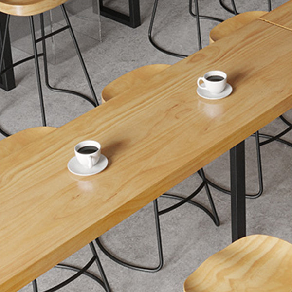 Rectangle Solid Wood Sled Base Bar Table for Kitchen Dining Room