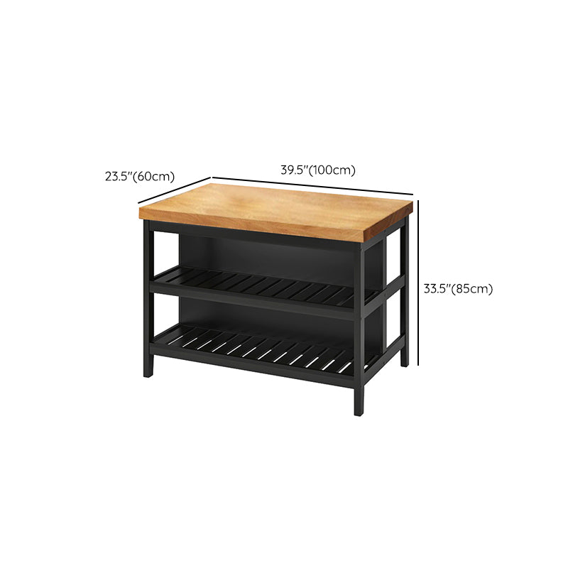 Modern Solid Wood Rectangle Island Table for Kitchen Dining Room