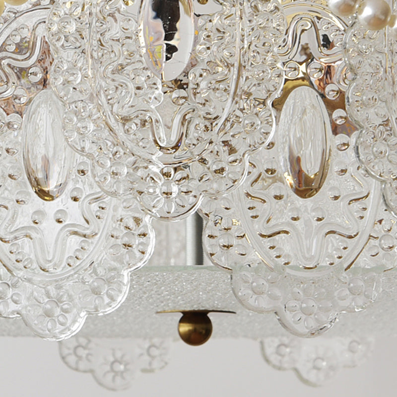 Modern Ceiling Light Household Flush Mount Ceiling Light Fixture with Glass Shade