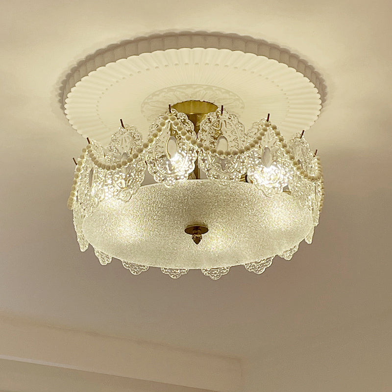 Modern Ceiling Light Household Flush Mount Ceiling Light Fixture with Glass Shade
