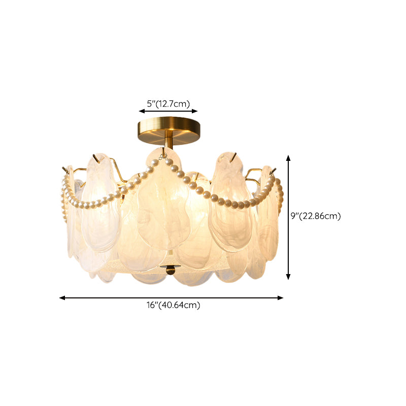 Contemporary Ceiling Light Creative Flush Mount Ceiling Light Fixture with Glass Shade