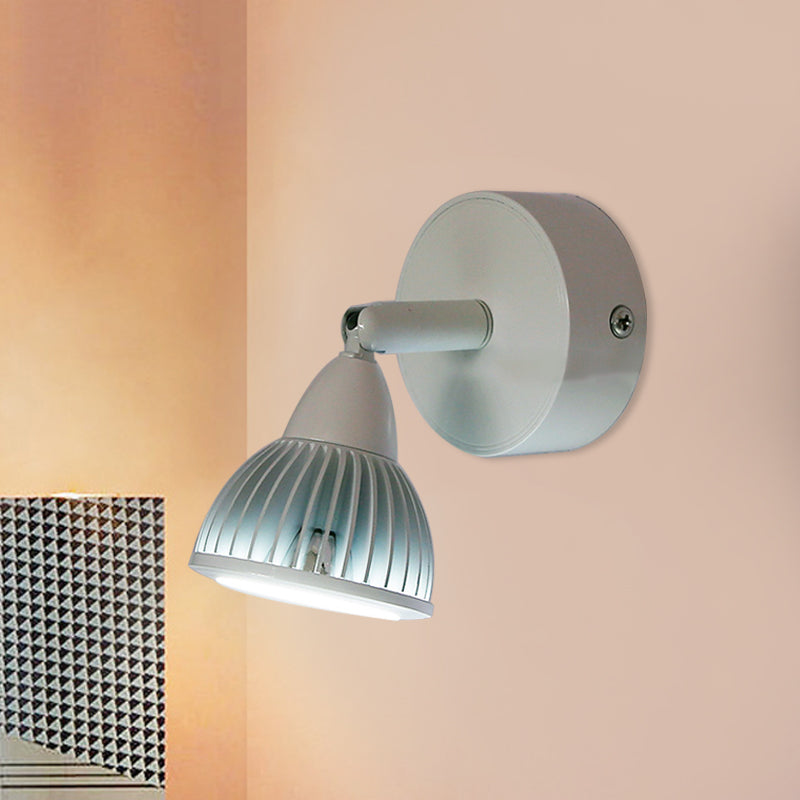 Rotatable Domed Wall Sconce Light Modern Metal LED Black/White Wall Lamp with/without Switch in Warm/White Light