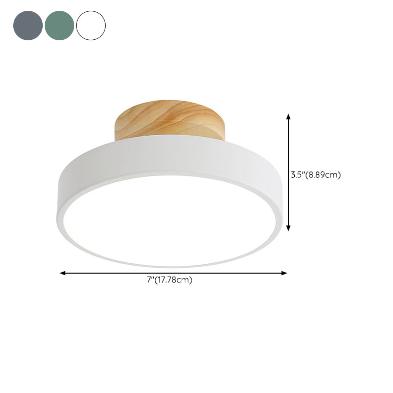 Macaron Style Ceiling Light LED Ceiling Mount Light with Acrylic Shade for Bedroom