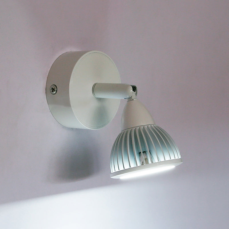 Rotatable Domed Wall Sconce Light Modern Metal LED Black/White Wall Lamp with/without Switch in Warm/White Light