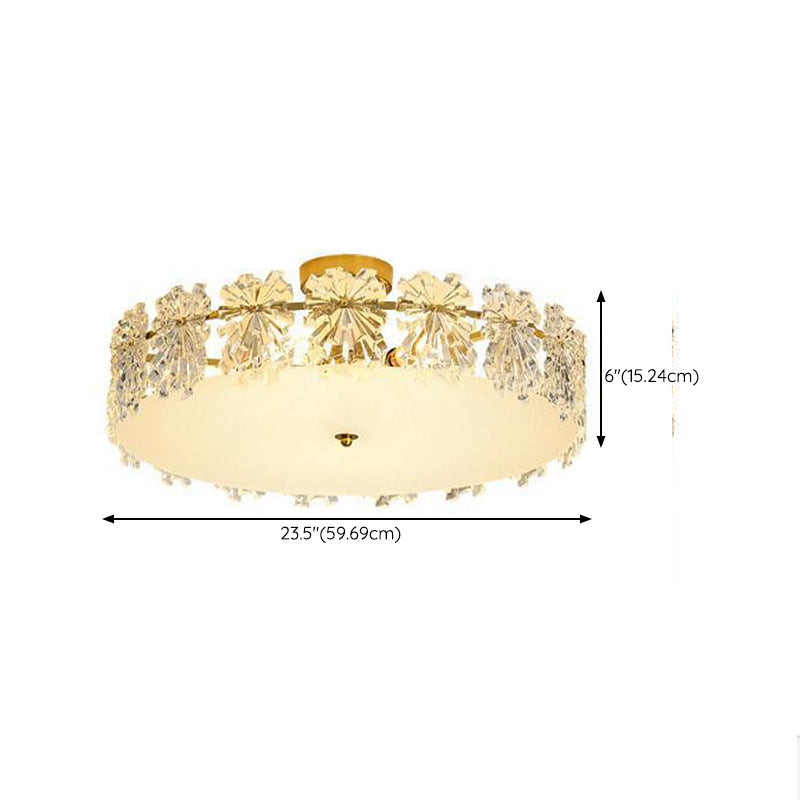 Nordic Ceiling Light Household Glass Shade Flush Mount Light Fixture for Bedroom