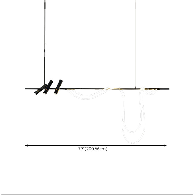 Unique Shape Modern Pendant Lighting Fixtures 5 Lights Island Light Fixture for Dining Room