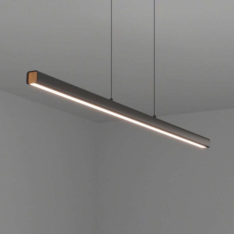 1 Light Linear Island Lighting Fixture Modern Metal for Dining Room