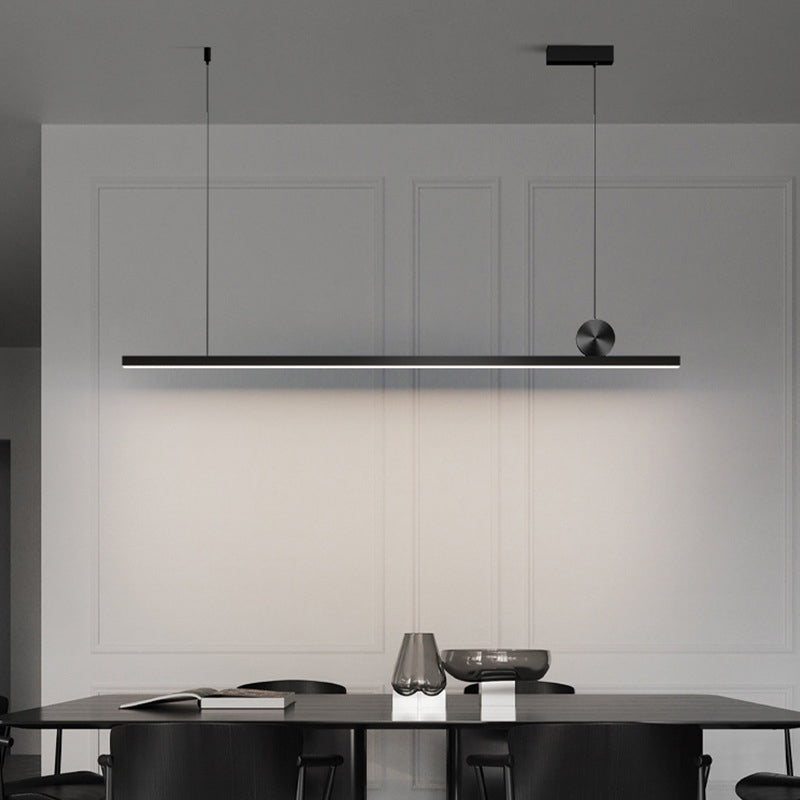 Contemporary Linear Shape Pendant Light with Plastic Shade for Living Room