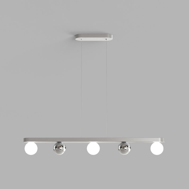 Contemporary Globe Hanging Pendant Lights in White for Dining Room