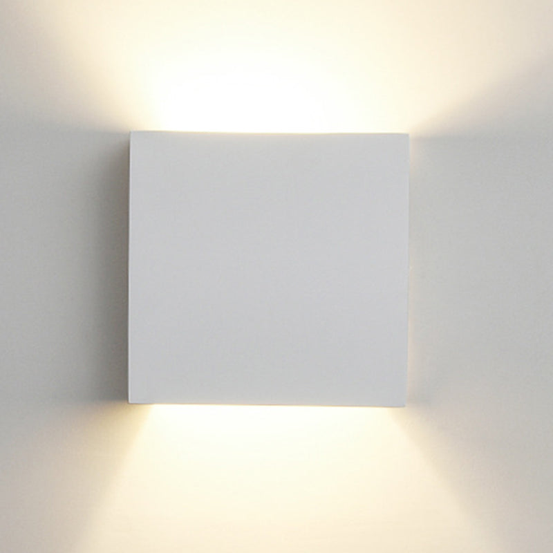 Metal Square Wall Light Fixture Minimalist in White for Bedroom