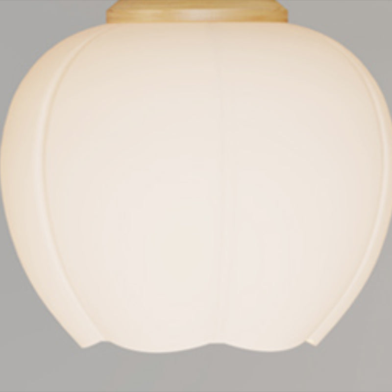 Modern Wall Mount Lamp 1-Light Wooden with Glass Shade for Living Room