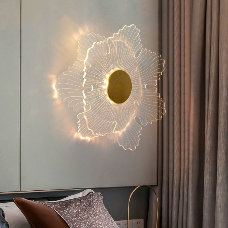 Modern Flower Shape Wall Light Sconces 1 Light Wall Lighting Fixtures for Bedroom
