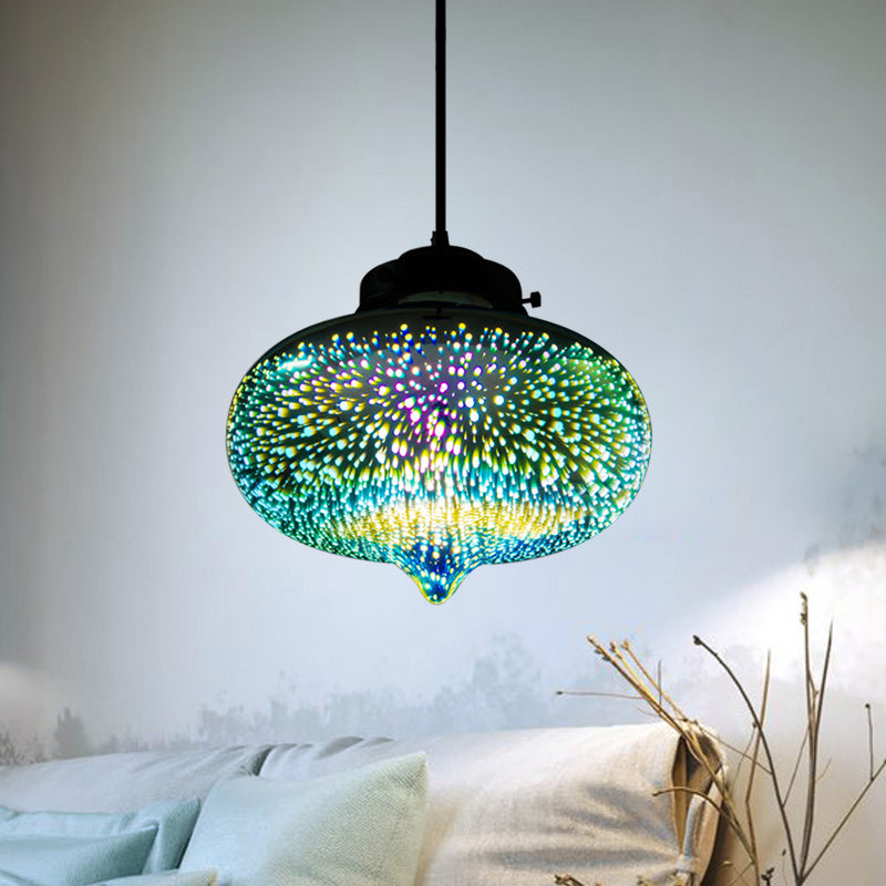 Zylinder/Oval/Kegelanhänger Beleuchtung moderne 3-D-farbenfrohe Glas 1 Leichte Chrom-LED-Deckenlampe
