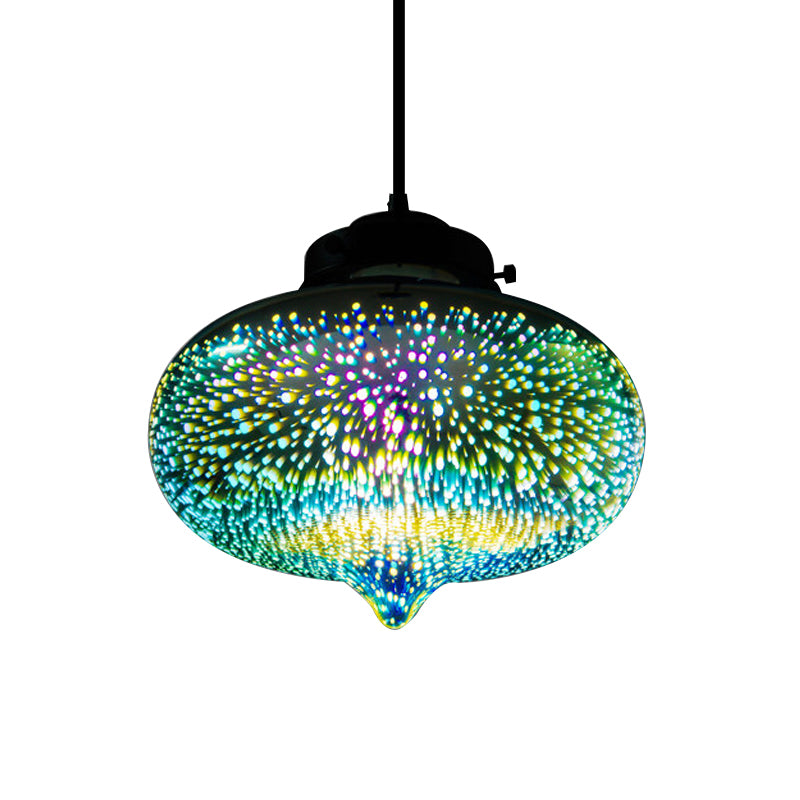 Zylinder/Oval/Kegelanhänger Beleuchtung moderne 3-D-farbenfrohe Glas 1 Leichte Chrom-LED-Deckenlampe