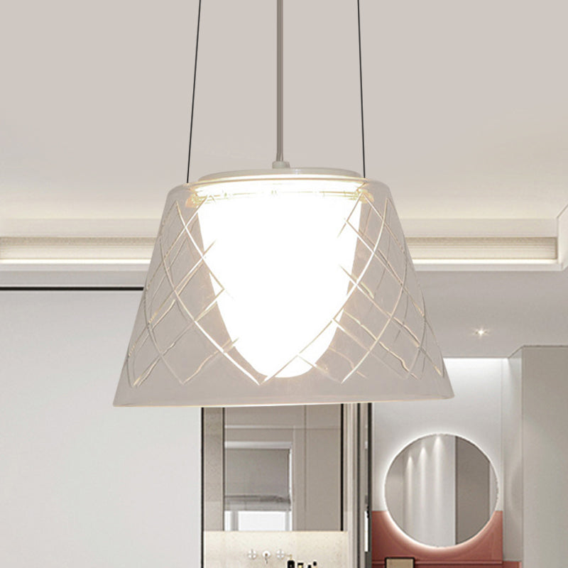 Lámpara de vidrio de red transparente de la red modernista 1 lámpara de luz cromada de luz