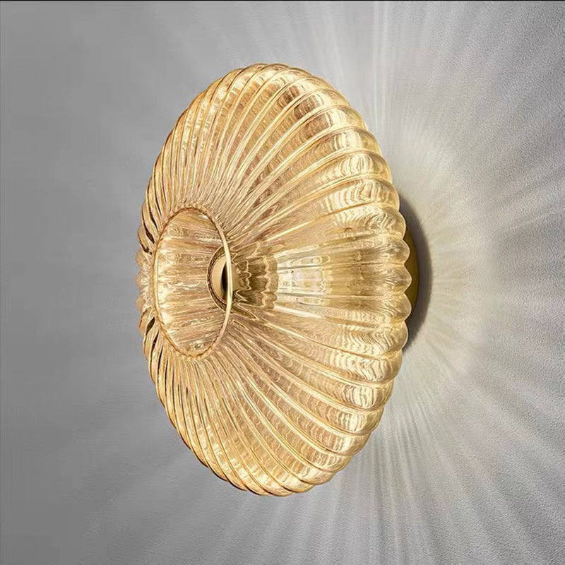 Circular Wall Lighting Contemporary Glass 1 Light Wall Sconce