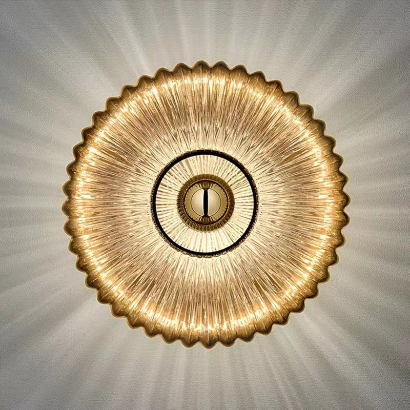 Circular Wall Lighting Contemporary Glass 1 Light Wall Sconce