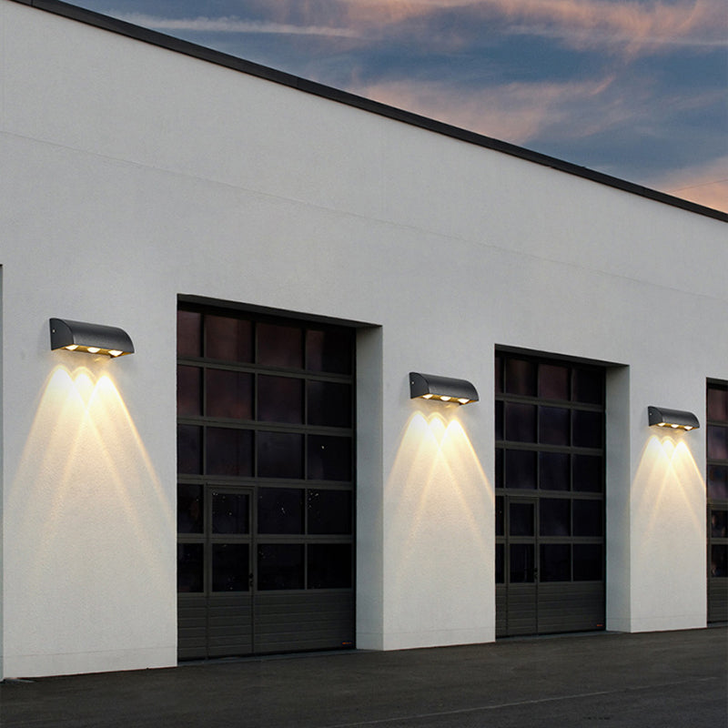 3-Light White/Black Wall Mounted Sconce Shaded Wall Light for Outdoor