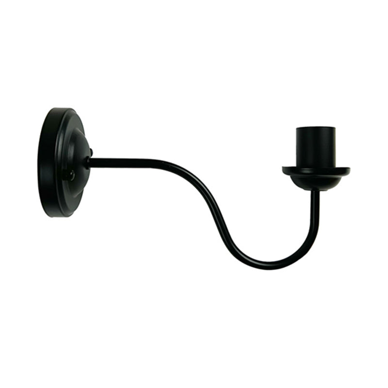 Contemporary Metal Wall Sconce Linear Shape Wall Light for Living Room in Black