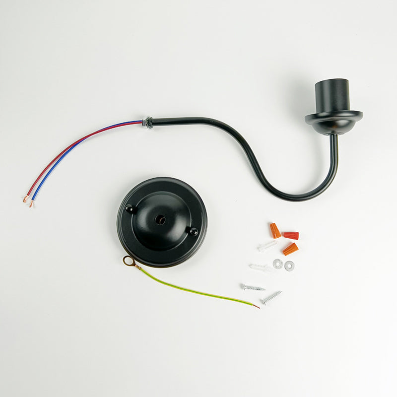 Contemporary Metal Wall Sconce Linear Shape Wall Light for Living Room in Black