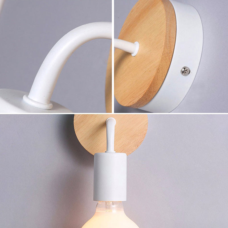 Contemporary Wood Wall Sconce Metal Linear Shape Wall Light for Bedroom