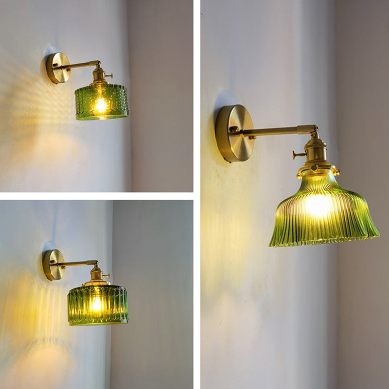 Modern Wall Light Sconce Colorful Glass Shade Wall Light Fixture for Bedroom