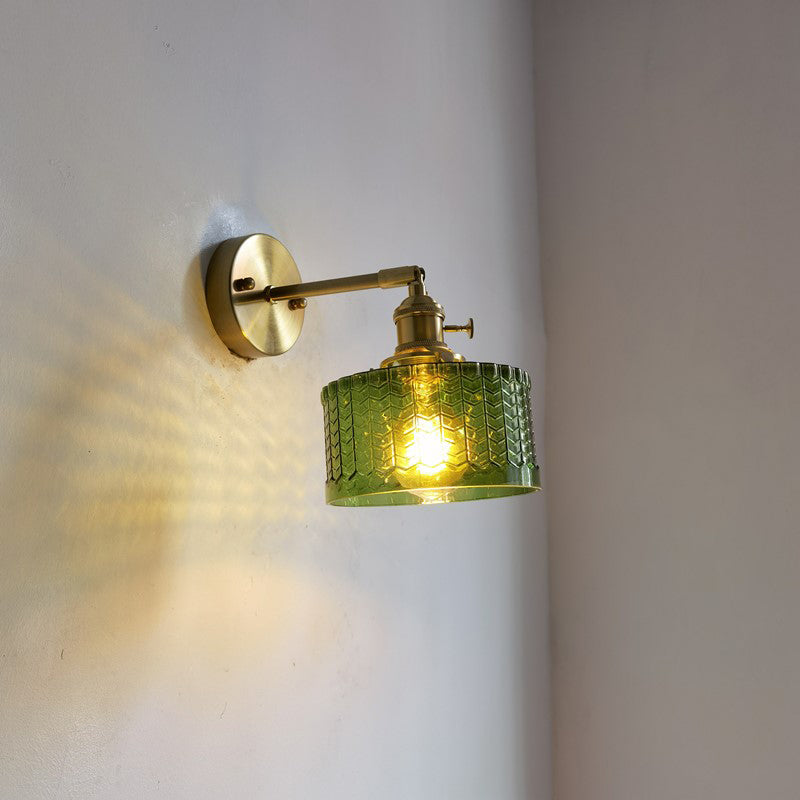 Modern Wall Light Sconce Colorful Glass Shade Wall Light Fixture for Bedroom