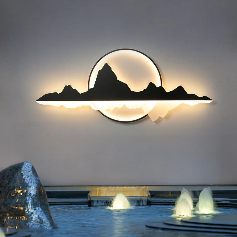 Modern Unique Shape Wall Sconce Lighting Metal Wall Sconce in Black Finish