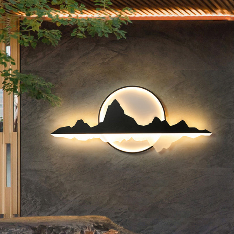 Modern Unique Shape Wall Sconce Lighting Metal Wall Sconce in Black Finish