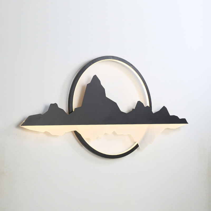 Modern Unique Shape Wall Sconce Lighting Metal Wall Sconce in Black Finish