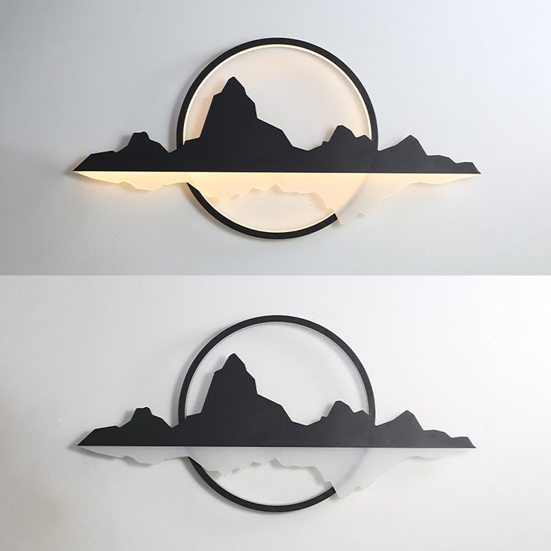 Modern Unique Shape Wall Sconce Lighting Metal Wall Sconce in Black Finish