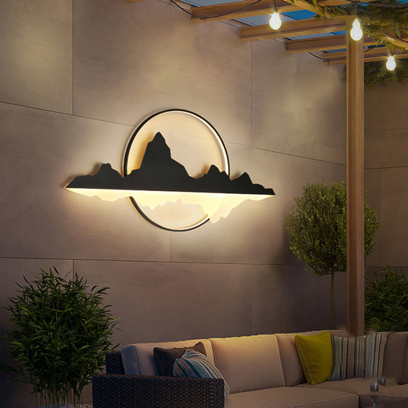 Modern Unique Shape Wall Sconce Lighting Metal Wall Sconce in Black Finish