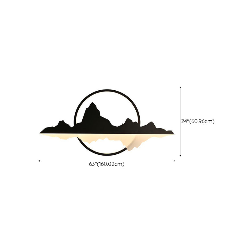 Modern Unique Shape Wall Sconce Lighting Metal Wall Sconce in Black Finish