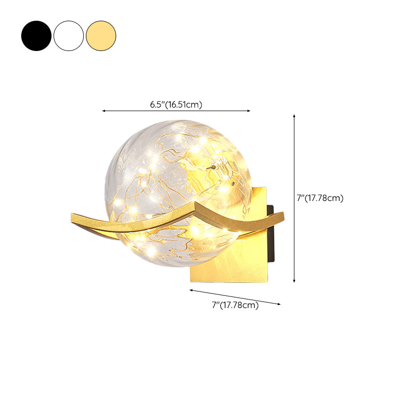 Single Golden/White/Black Wall Mounted Sconce Modernism Glass Shaded Wall Light for Foyer