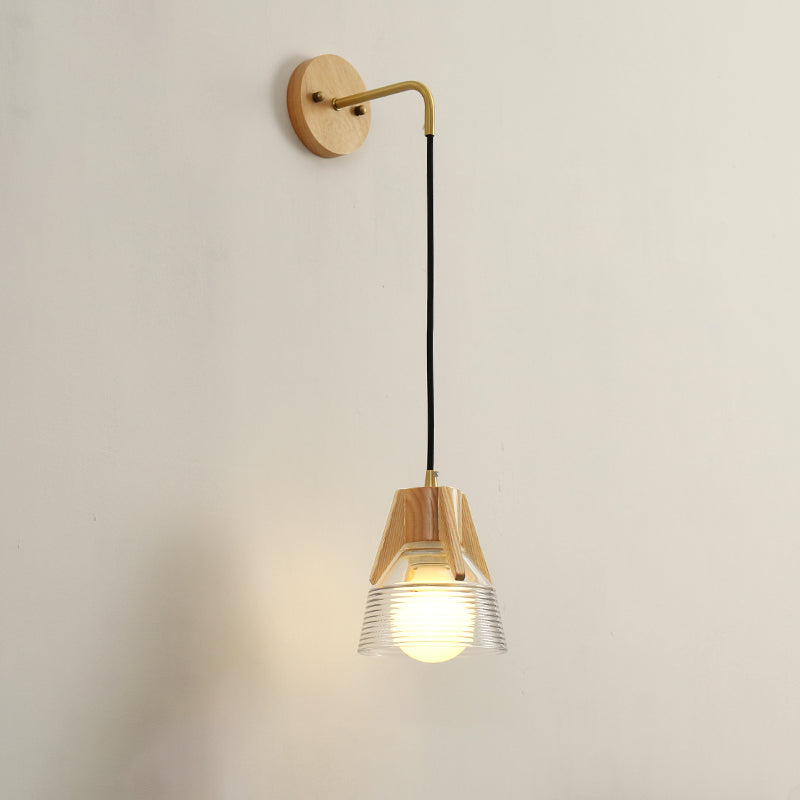 Modern Wooden Wall Light Sconce Simple Wall Light Fixture for Bedroom