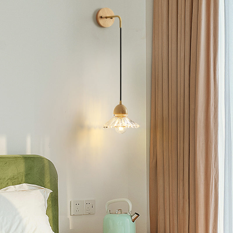 Modern Wooden Wall Light Sconce Simple Wall Light Fixture for Bedroom