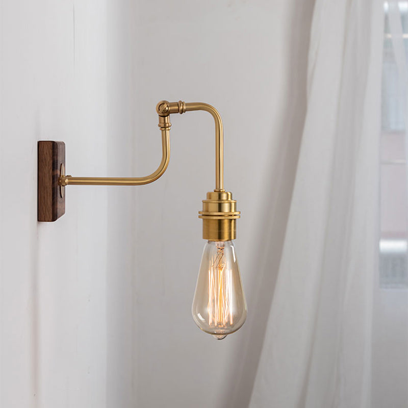 Modern Square Shape Vanity Light with Wood Base for Powder Room Washroom