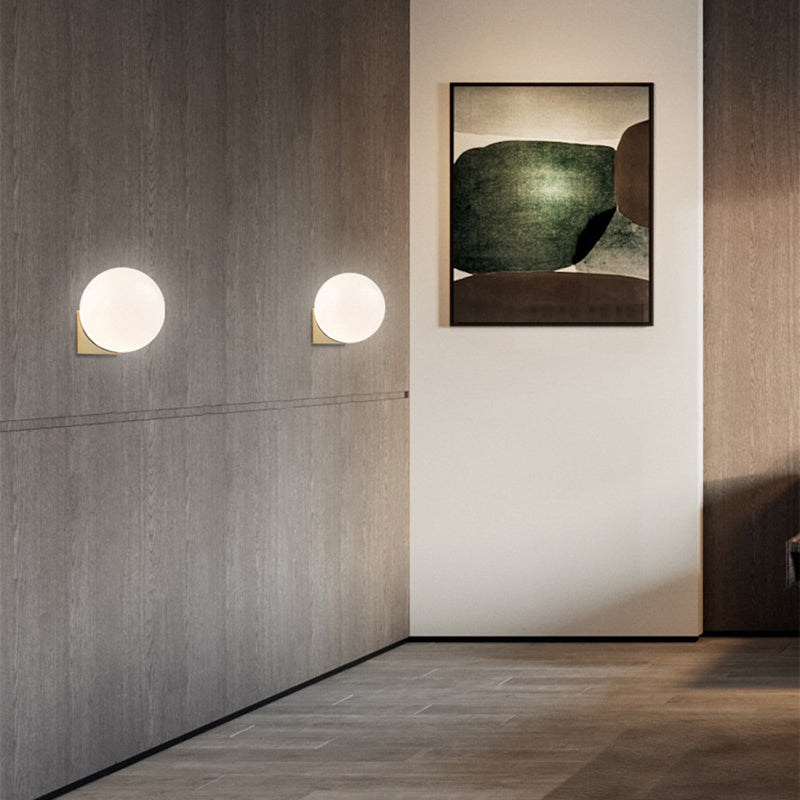 1-Light Bathroom Wall Light Fixture Modern Glass Wall Light Fixtures