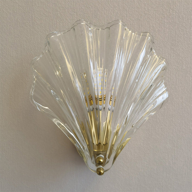 Single Contemporary Golden Glass Shape Unique Bathroom Vanity Light