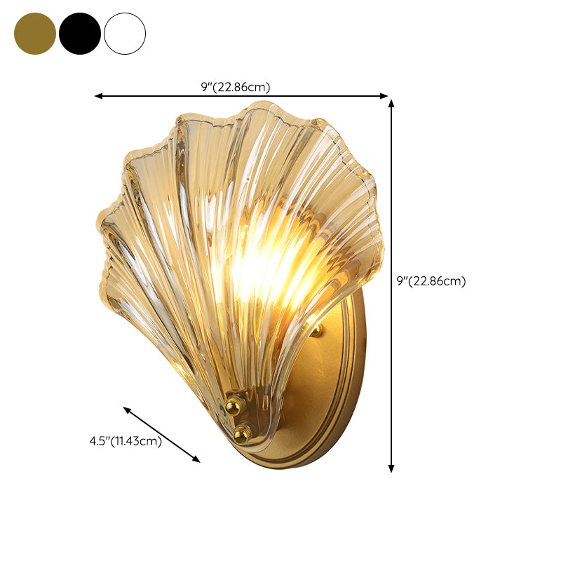 Single Contemporary Golden Glass Shape Unique Bathroom Vanity Light