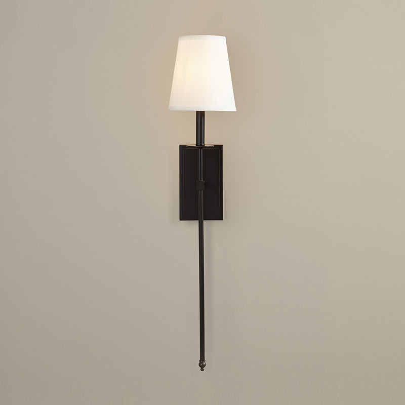 Modern Iron Vanity Light Cylinder Shape with Fabric Shade for Shower Room