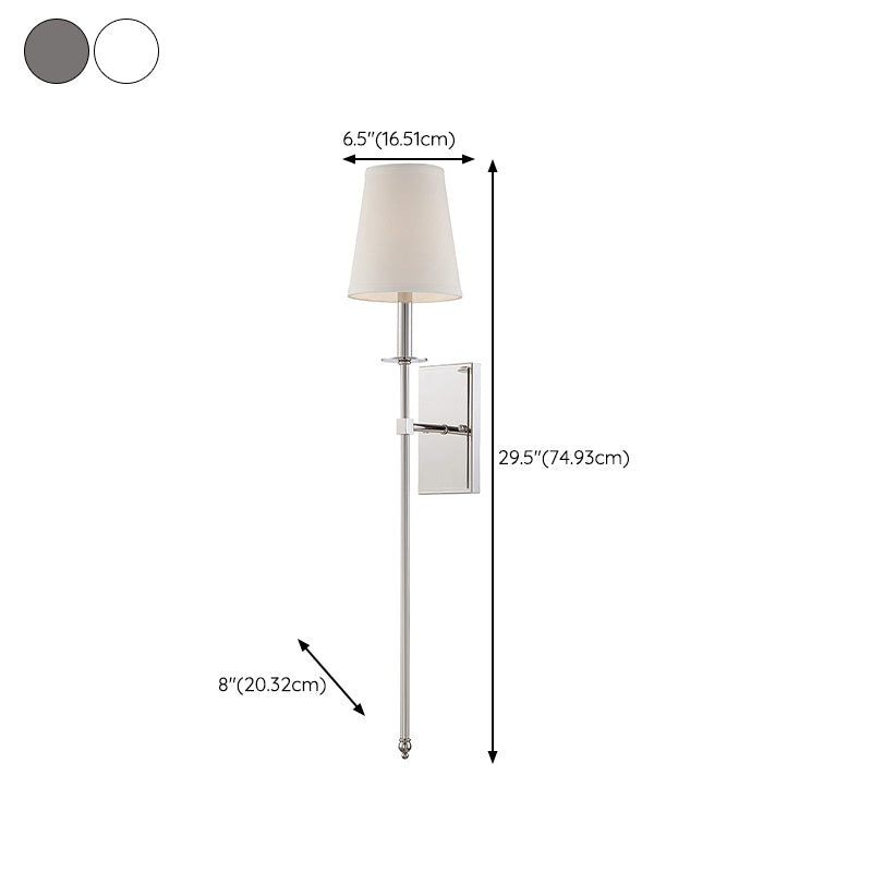 Modern Iron Vanity Light Cylinder Shape with Fabric Shade for Shower Room